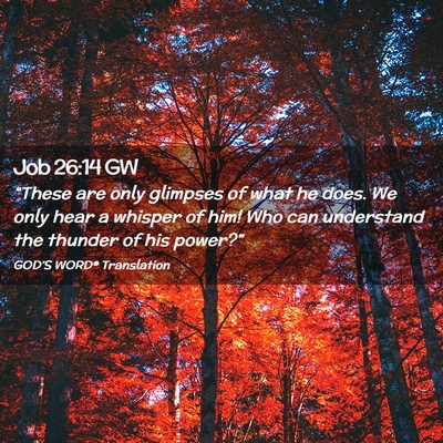 Picture 02 - Job 26:14 GW - “These are only glimpses of what he does. We - Bible Verse Picture