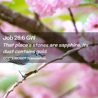 Picture 02 - Job 28:6 GW - That place’s stones are sapphire. Its dust - Bible Verse Picture