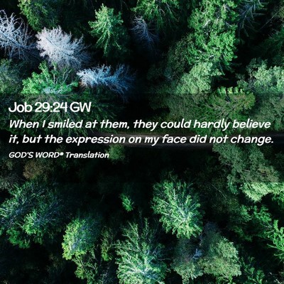Picture 02 - Job 29:24 GW - When I smiled at them, they could hardly believe - Bible Verse Picture