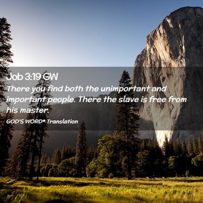 Picture 02 - Job 3:19 GW - There you find both the unimportant and important - Bible Verse Picture