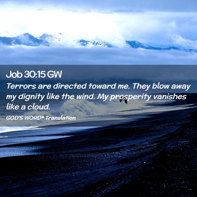 Picture 02 - Job 30:15 GW - Terrors are directed toward me. They blow away my - Bible Verse Picture