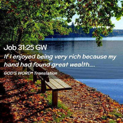 Picture 02 - Job 31:25 GW - If I enjoyed being very rich because my hand had - Bible Verse Picture