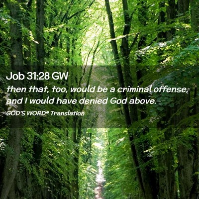 Picture 02 - Job 31:28 GW - then that, too, would be a criminal offense, and - Bible Verse Picture