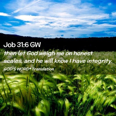 Picture 02 - Job 31:6 GW - then let God weigh me on honest scales, and he - Bible Verse Picture