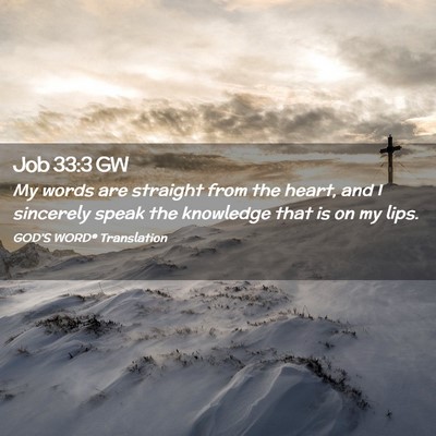 Picture 02 - Job 33:3 GW - My words are straight from the heart, and I - Bible Verse Picture