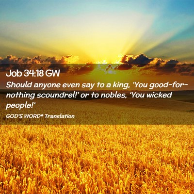 Picture 02 - Job 34:18 GW - Should anyone even say to a king, ‘You - Bible Verse Picture