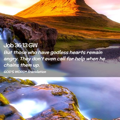 Picture 02 - Job 36:13 GW - But those who have godless hearts remain angry. - Bible Verse Picture