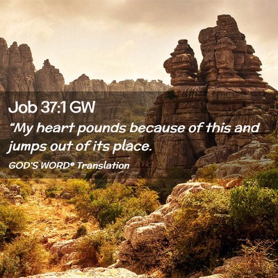 Picture 02 - Job 37:1 GW - “My heart pounds because of this and jumps out - Bible Verse Picture