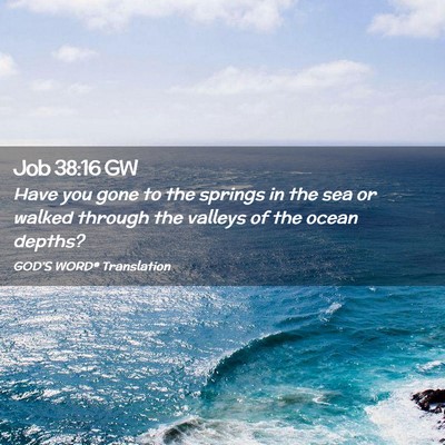 Picture 02 - Job 38:16 GW - Have you gone to the springs in the sea or walked - Bible Verse Picture