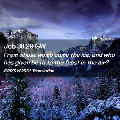 Picture 02 - Job 38:29 GW - From whose womb came the ice, and who has given - Bible Verse Picture