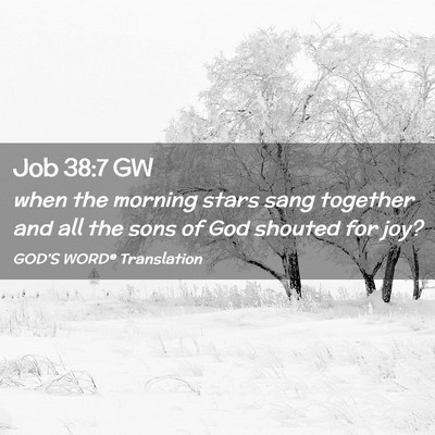 Picture 02 - Job 38:7 GW - when the morning stars sang together and all the - Bible Verse Picture
