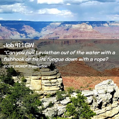 Picture 02 - Job 41:1 GW - “Can you pull Leviathan out of the water with a - Bible Verse Picture