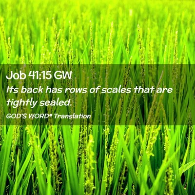 Picture 02 - Job 41:15 GW - Its back has rows of scales that are tightly - Bible Verse Picture