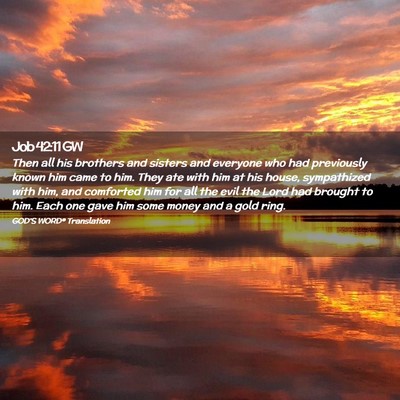 Picture 02 - Job 42:11 GW - Then all his brothers and sisters and everyone - Bible Verse Picture