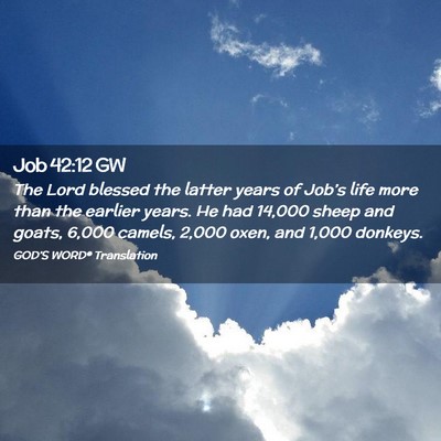 Picture 02 - Job 42:12 GW - The Lord blessed the latter years of Job’s life - Bible Verse Picture