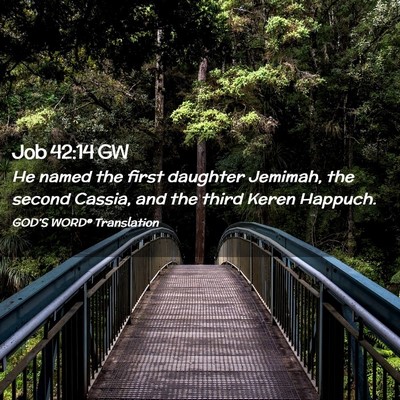 Picture 02 - Job 42:14 GW - He named the first daughter Jemimah, the second - Bible Verse Picture