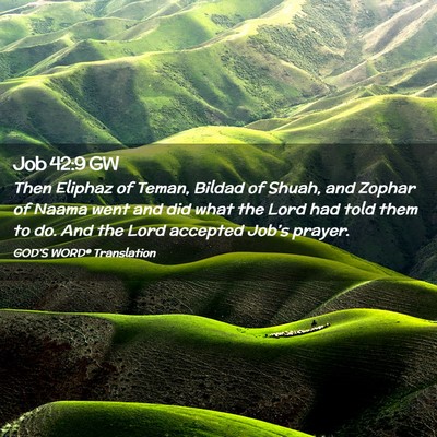 Picture 02 - Job 42:9 GW - Then Eliphaz of Teman, Bildad of Shuah, and - Bible Verse Picture