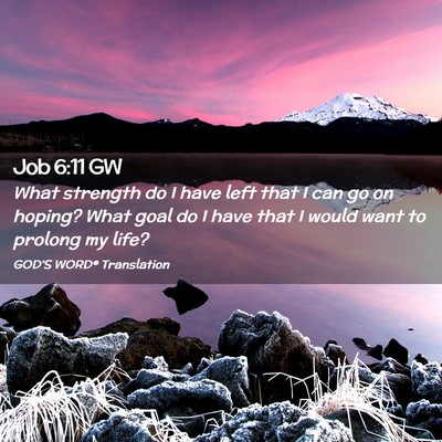 Picture 02 - Job 6:11 GW - What strength do I have left that I can go on - Bible Verse Picture