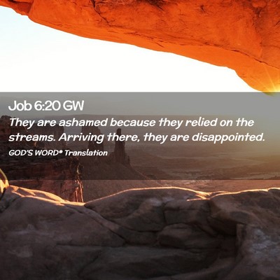 Picture 02 - Job 6:20 GW - They are ashamed because they relied on the - Bible Verse Picture
