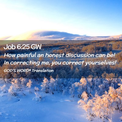 Picture 02 - Job 6:25 GW - How painful an honest discussion can be! In - Bible Verse Picture