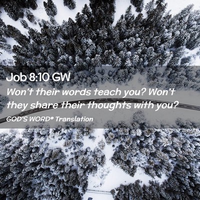 Picture 02 - Job 8:10 GW - Won’t their words teach you? Won’t they share - Bible Verse Picture