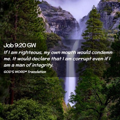 Picture 02 - Job 9:20 GW - If I am righteous, my own mouth would condemn me. - Bible Verse Picture