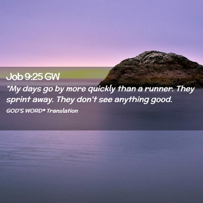 Picture 02 - Job 9:25 GW - “My days go by more quickly than a runner. They - Bible Verse Picture