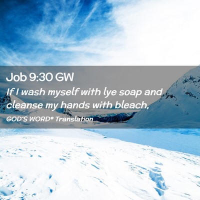 Picture 02 - Job 9:30 GW - If I wash myself with lye soap and cleanse my - Bible Verse Picture