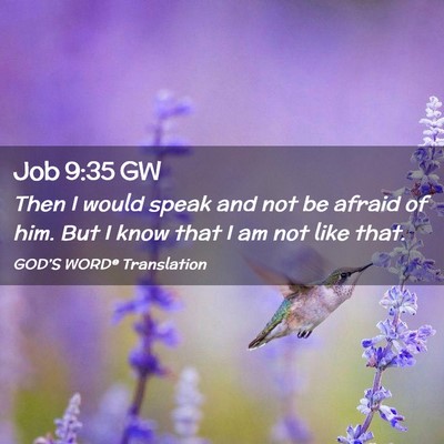 Picture 02 - Job 9:35 GW - Then I would speak and not be afraid of him. But - Bible Verse Picture