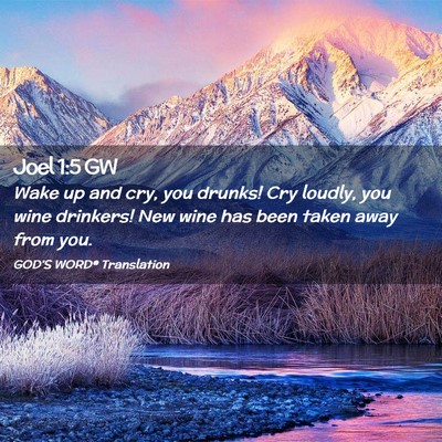 Picture 02 - Joel 1:5 GW - Wake up and cry, you drunks! Cry loudly, you wine - Bible Verse Picture