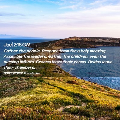 Picture 02 - Joel 2:16 GW - Gather the people. Prepare them for a holy - Bible Verse Picture