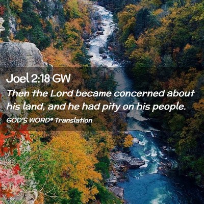 Picture 02 - Joel 2:18 GW - Then the Lord became concerned about his land, - Bible Verse Picture