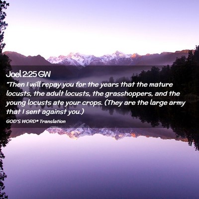 Picture 02 - Joel 2:25 GW - “Then I will repay you for the years that the - Bible Verse Picture