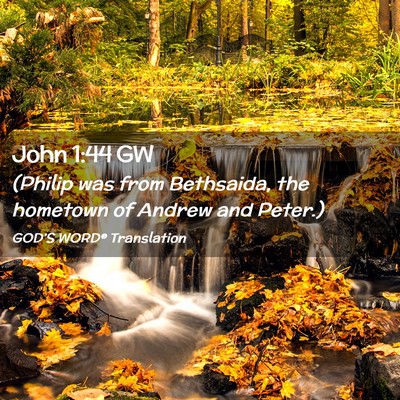 Picture 02 - John 1:44 GW - (Philip was from Bethsaida, the hometown of - Bible Verse Picture