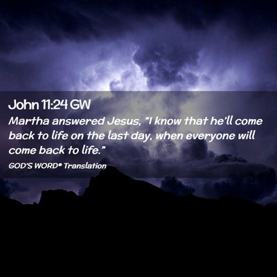 Picture 02 - John 11:24 GW - Martha answered Jesus, “I know that he’ll - Bible Verse Picture