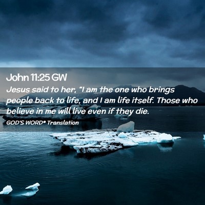 Picture 02 - John 11:25 GW - Jesus said to her, “I am the one who brings - Bible Verse Picture