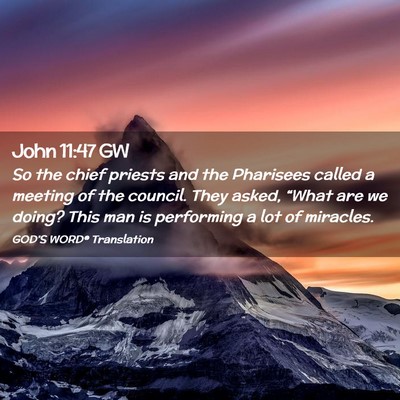 Picture 02 - John 11:47 GW - So the chief priests and the Pharisees called a - Bible Verse Picture
