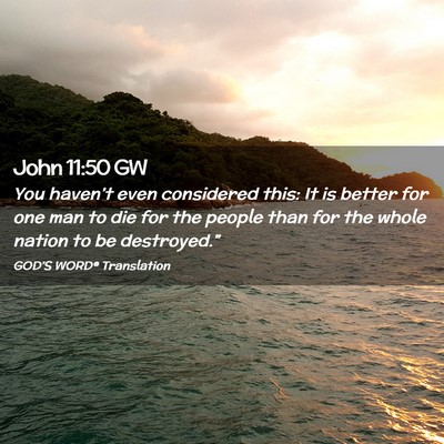 Picture 02 - John 11:50 GW - You haven’t even considered this: It is better - Bible Verse Picture