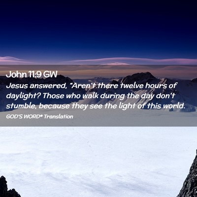 Picture 02 - John 11:9 GW - Jesus answered, “Aren’t there twelve hours of - Bible Verse Picture