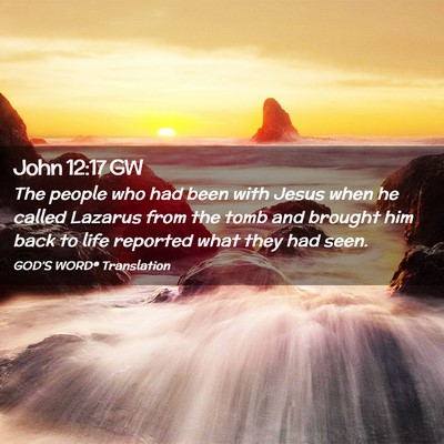 Picture 02 - John 12:17 GW - The people who had been with Jesus when he called - Bible Verse Picture