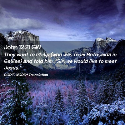 Picture 02 - John 12:21 GW - They went to Philip (who was from Bethsaida in - Bible Verse Picture