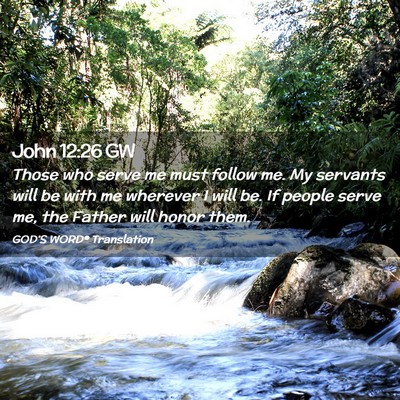 Picture 02 - John 12:26 GW - Those who serve me must follow me. My servants - Bible Verse Picture