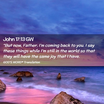 Picture 02 - John 17:13 GW - “But now, Father, I’m coming back to you. I - Bible Verse Picture