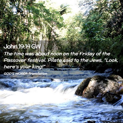 Picture 02 - John 19:14 GW - The time was about noon on the Friday of the - Bible Verse Picture