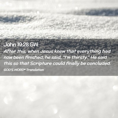 Picture 02 - John 19:28 GW - After this, when Jesus knew that everything had - Bible Verse Picture