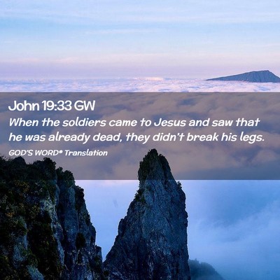 Picture 02 - John 19:33 GW - When the soldiers came to Jesus and saw that he - Bible Verse Picture