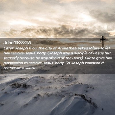 Picture 02 - John 19:38 GW - Later Joseph from the city of Arimathea asked - Bible Verse Picture