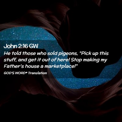 Picture 02 - John 2:16 GW - He told those who sold pigeons, “Pick up this - Bible Verse Picture