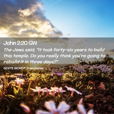 Picture 02 - John 2:20 GW - The Jews said, “It took forty-six years to - Bible Verse Picture