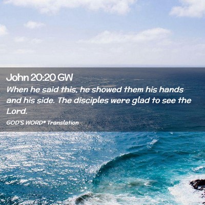 Picture 02 - John 20:20 GW - When he said this, he showed them his hands and - Bible Verse Picture